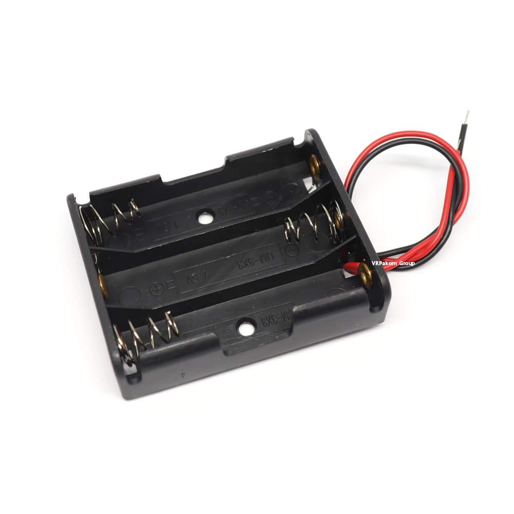 รางถ่าน AA 3 ก้อน แบบอนุกรม 4.5 V.