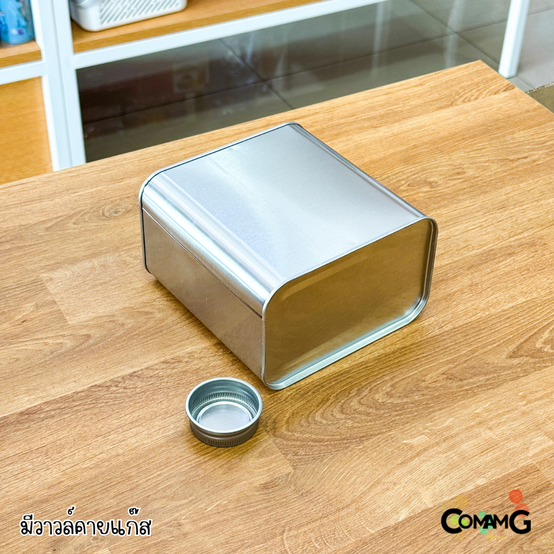 กระป๋องเก็บเมล็ดกาแฟ ขนาดใหญ่ ความจุ454g มีวาล์วคายแก๊ส ช่วยเก็บเมล็ดกาแฟให้อยู่ได้นานขึ้น พร้อมส่ง