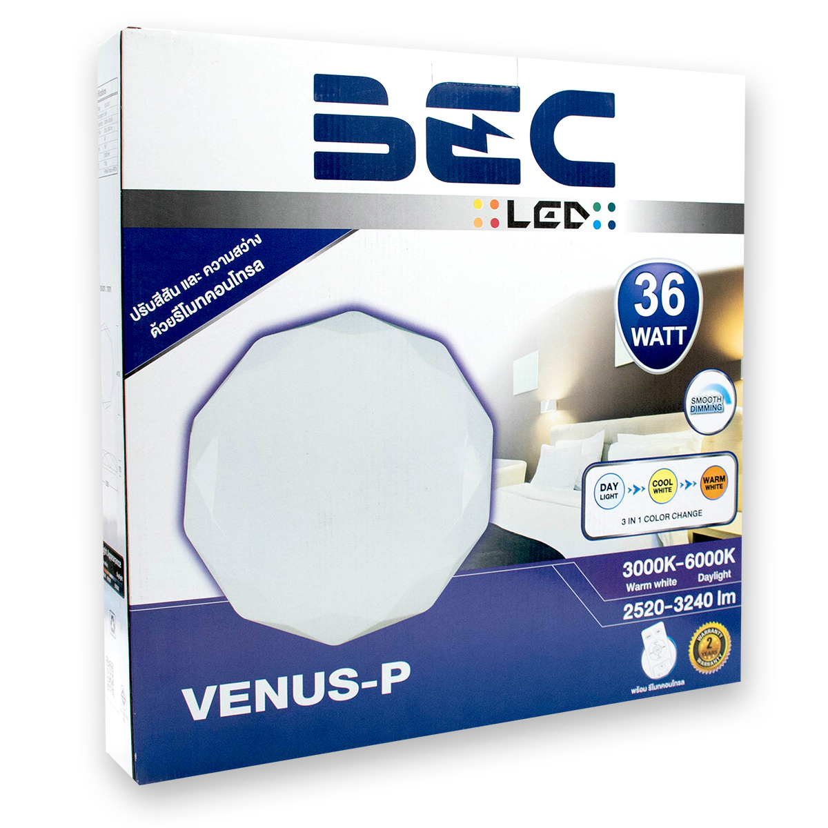 BEC VENUS-P 36W โคมติดเพดาน LED พร้อมรีโมทควบคุม/BEC