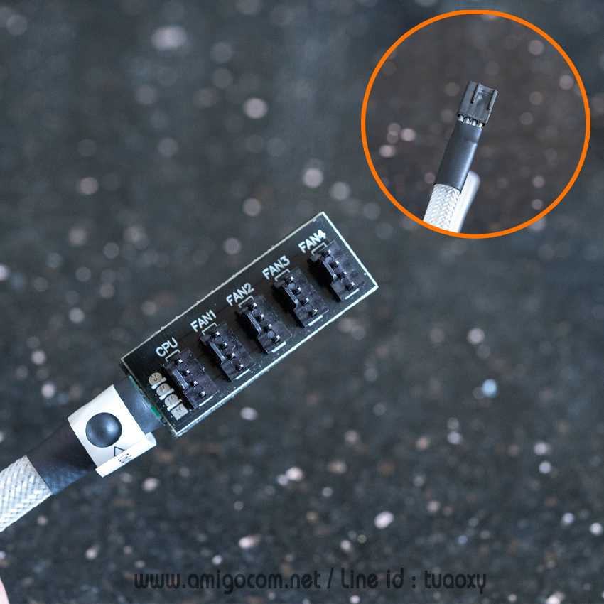 Fan Hub พัดลม 4pin fan - 5ช่อง แบบมีไฟcRGB