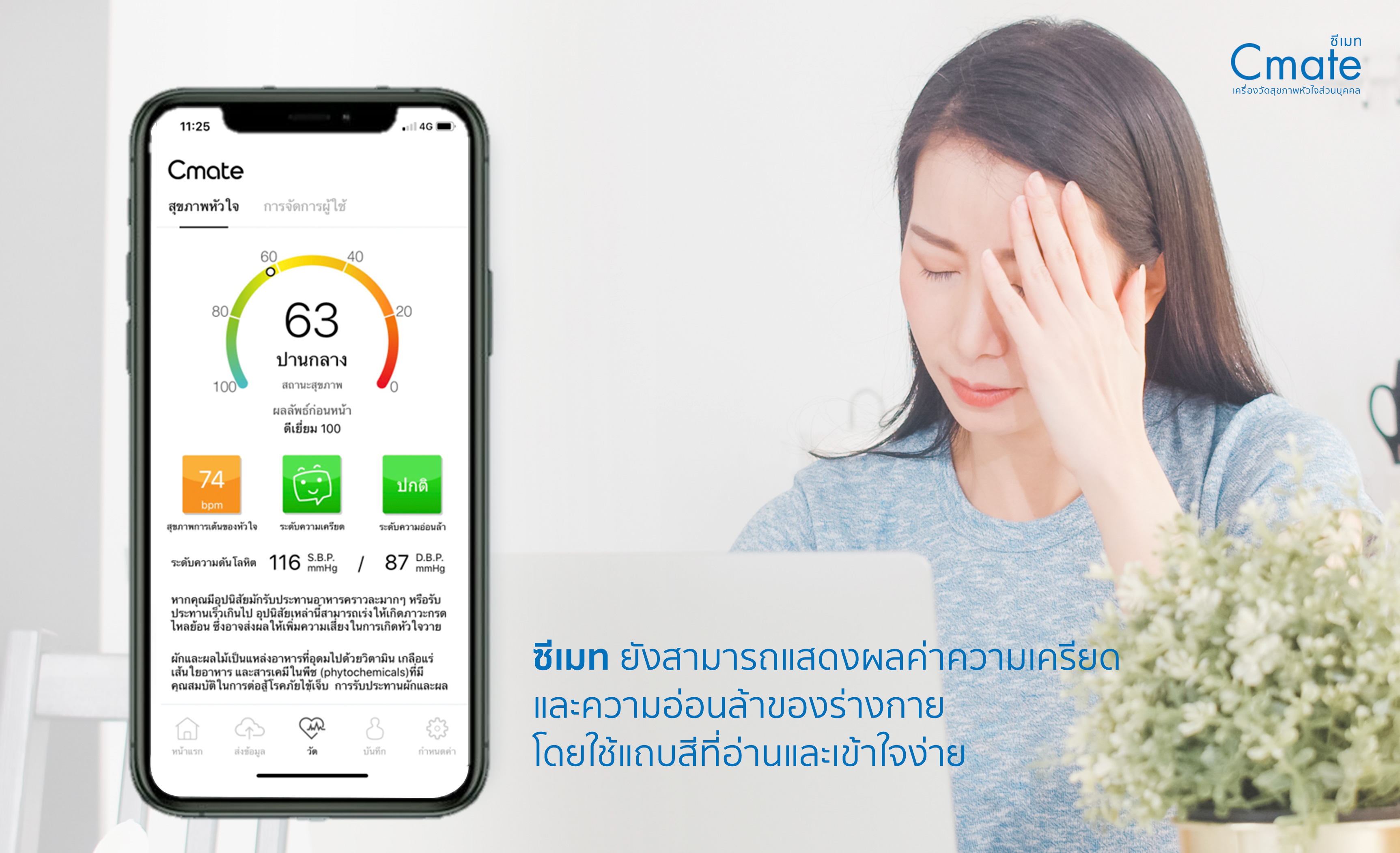 Cmate ซีเมทเครื่องวัดสุขภาพหัวใจส่วนบุคคล by Hatari Next