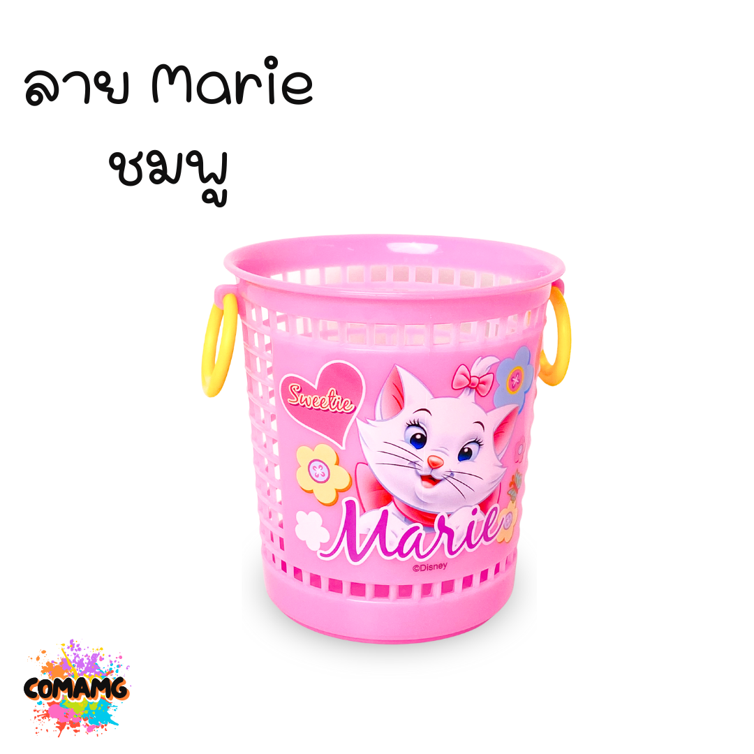 ตะกร้าดินสอ ตะกร้าใส่ของจุกจิก ตะกร้าใส่ปากกา ที่ใส่เครื่องเขียน ที่ใส่ปากกา แบบตะกร้ากลม มีหูหิ้ว ลายการ์ตูน