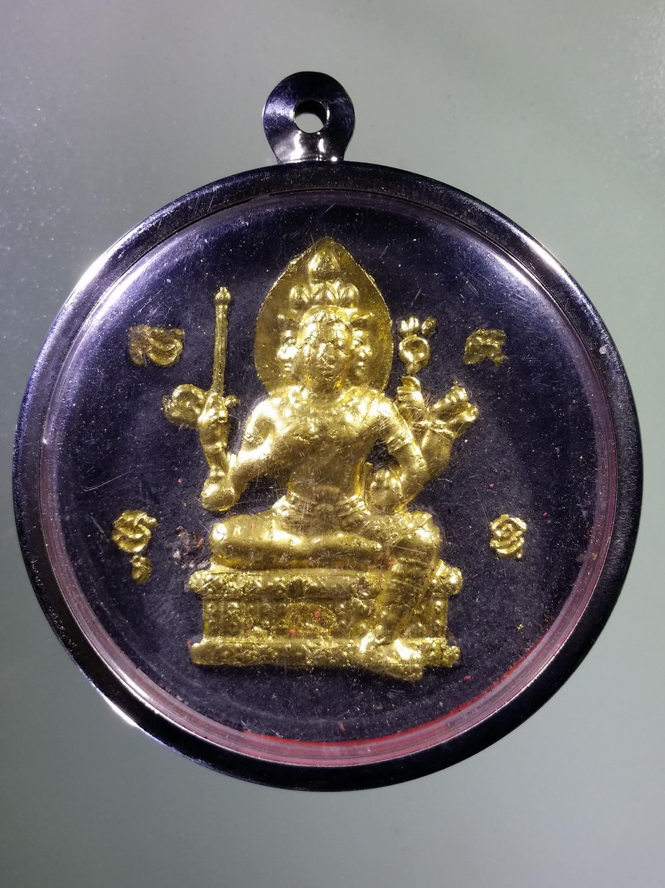 รหัสสินค้า จตุคามรามเทพ 355 พระเทวราชโพธิสัตว์จตุคามรามเทพ - พระพรหม เนื้อว่านดำปิดทองคำเปลว ฝังแร่รัตนชาติ รุ่นสินทรัพย์มั่นคง