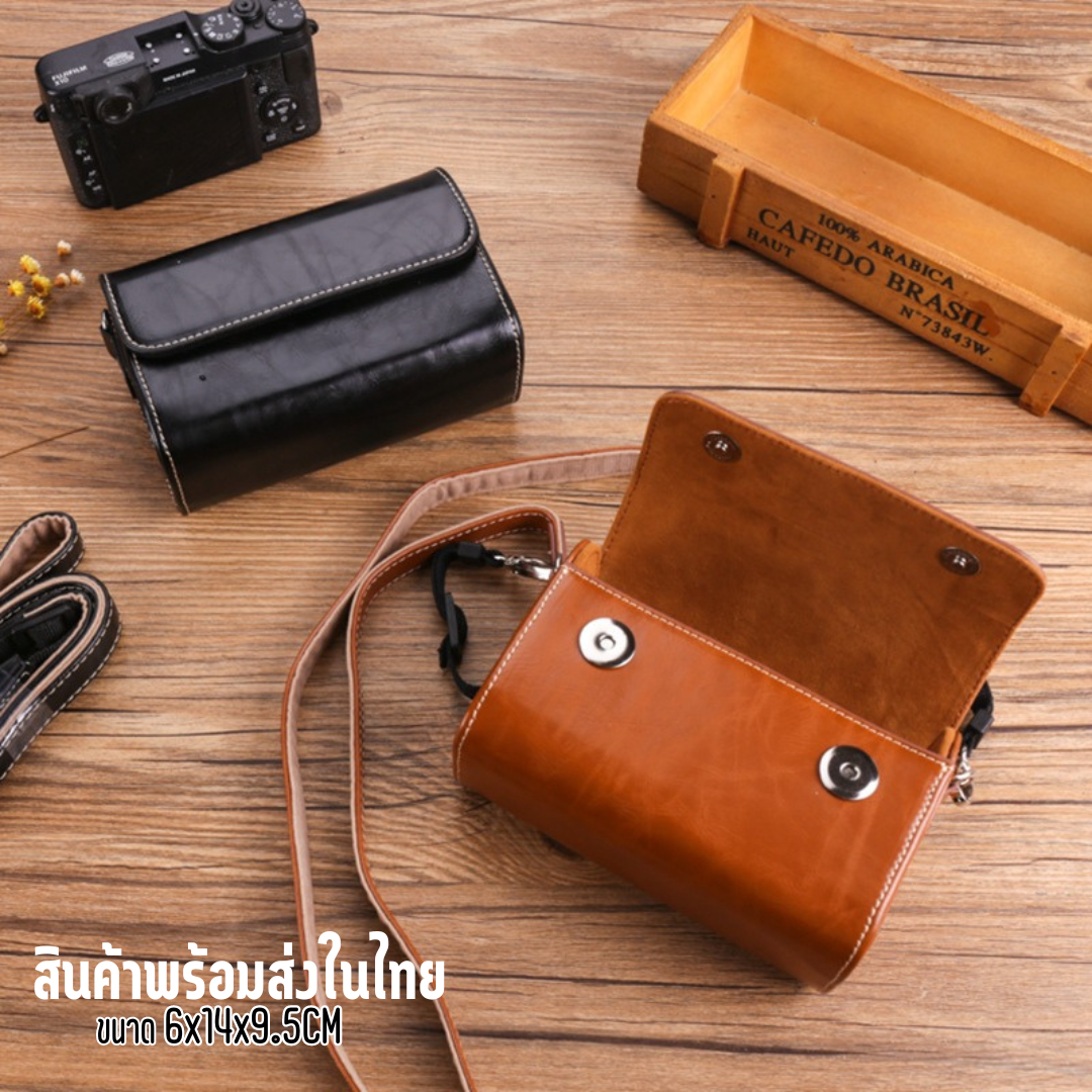 กระเป๋ากล้องหนัง สำหรับกล้องคอมแพค มีสายสะพาย Ricoh GR3 Canon G7x Sony ZV1