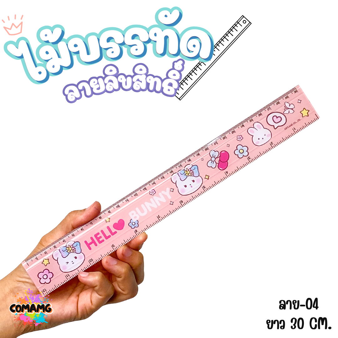 ไม้บรรทัดพลาสติก ไม้บรรทัดยาว แบบบาง แบบหนา ขนาด30ซม. ลายการ์ตูน ลิขสิทธิ์แท้100% พร้อมส่ง