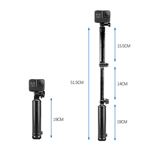 Telesin 3 Way Monopod Grip Selfie Stick for GoPro / Insta360 / DJI / SJCAM / Xiaomi / Action camera