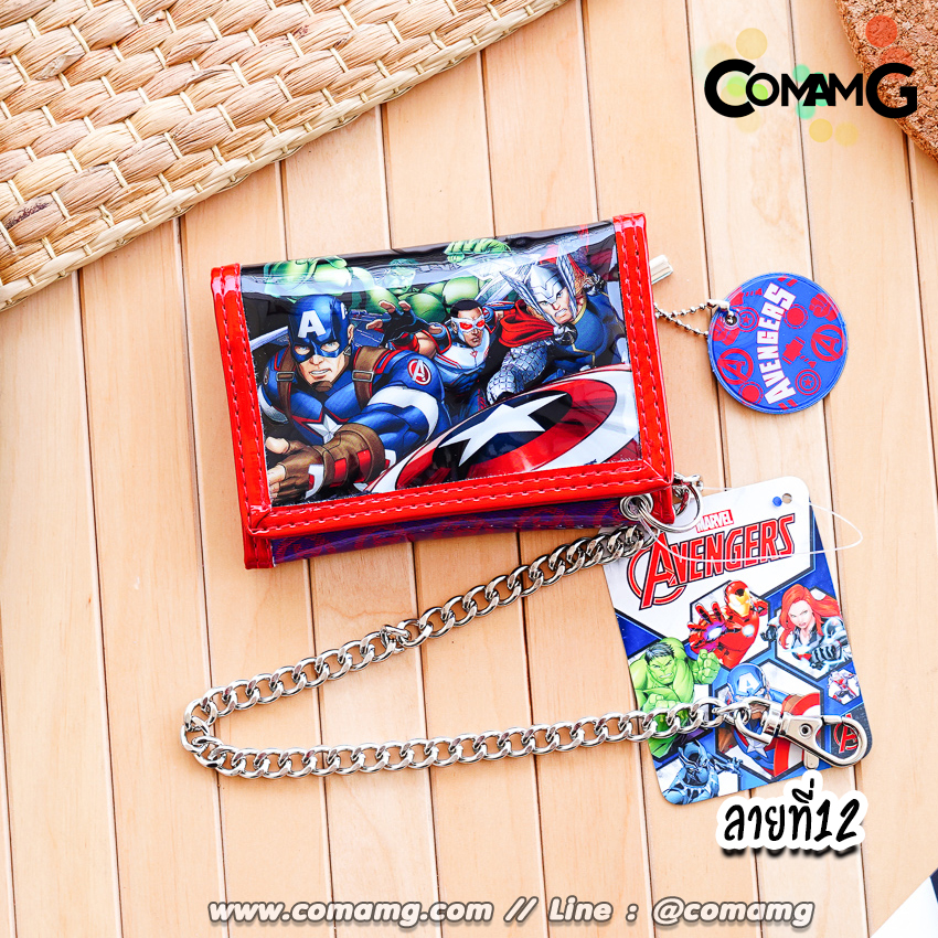 กระเป๋าสตางค์เด็กผู้ชาย รุ่น3พับ+มีโซ่ ลายการ์ตูน ลิขสิทธิ์แท้