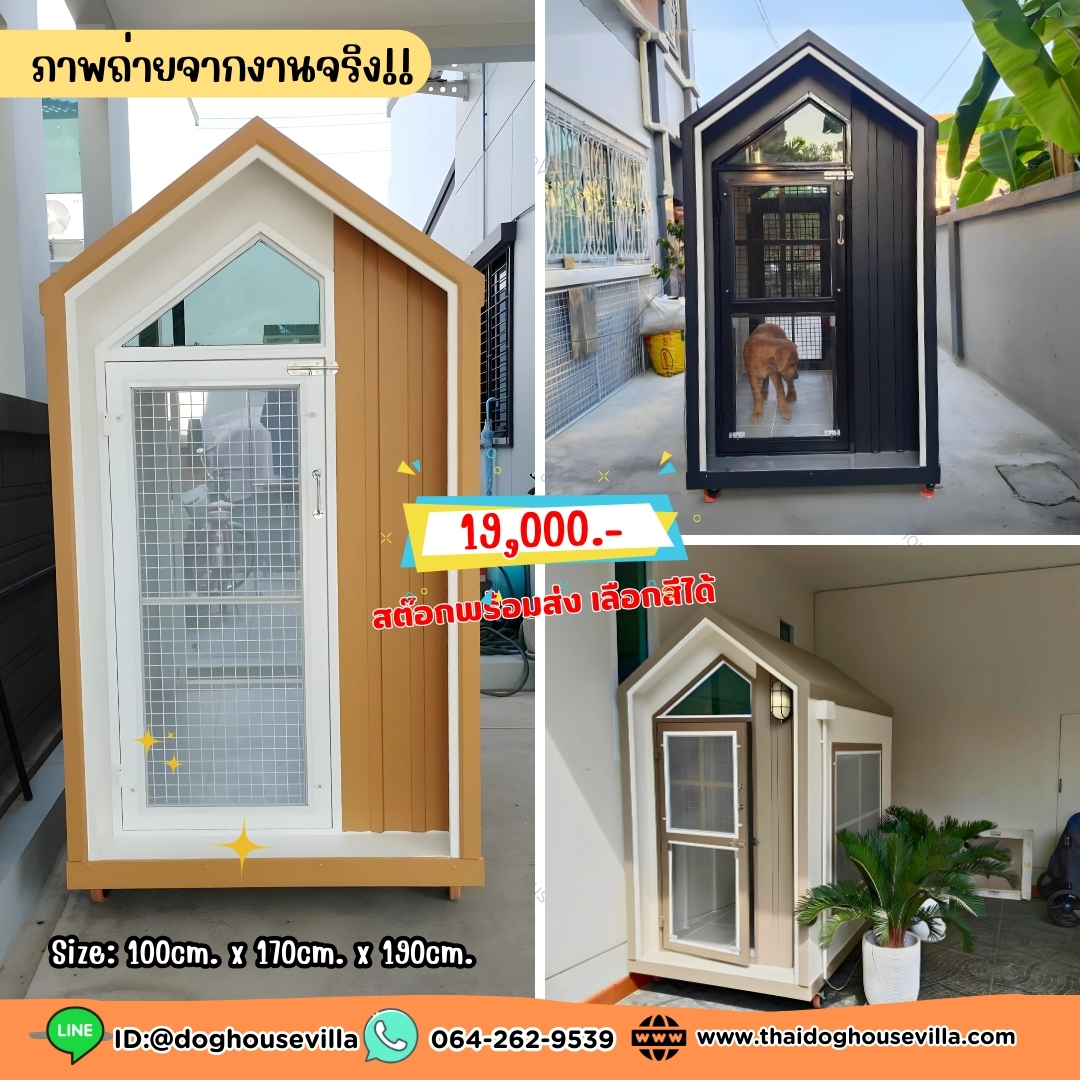 🎯สต๊อกพร้อมส่ง🎯 บ้านหมา บ้านแมว DogHouseVilla บ้านสุนัขกลางแจ้ง เลือกสีได้