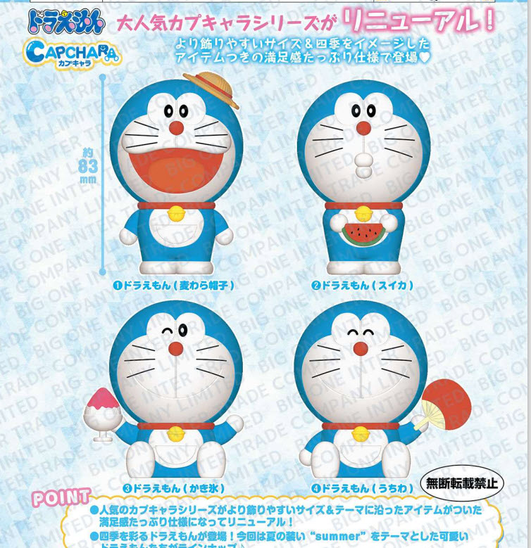 <ปิดด่วนPreorderถึง 9/5/2022>เปิดรับPreorder มีค่ามัดจำ 100 บาทUDORAEMON CAPCHARA COLLECTION ~SUMMER~ set of 4