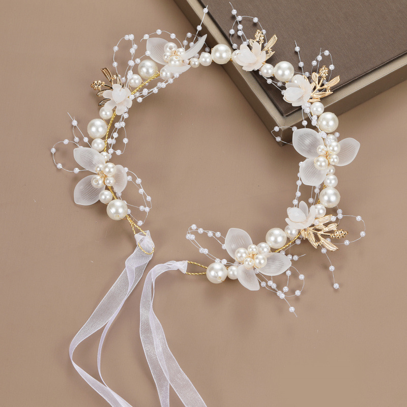 As2320- พร้อมส่งจากไทย มงกุฎดอกไม้ประดับมุก และกำไลข้อมือ สวยหรูดูดีได้ทุกโอกาส ใช้ได้ทั้งเด็กเล็ก-เด็กโต-ผู้ใหญ่