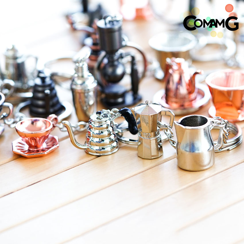 พวงกุญแจกาแฟ พวงกุญแจmoka pot พวงกุญแจอุปกรณ์กาแฟ สำหรับคนรักกาแฟ ห้อยเก๋ๆ พวงกุญแจสำหรับคนรักการชงกาแฟ พร้อมส่ง
