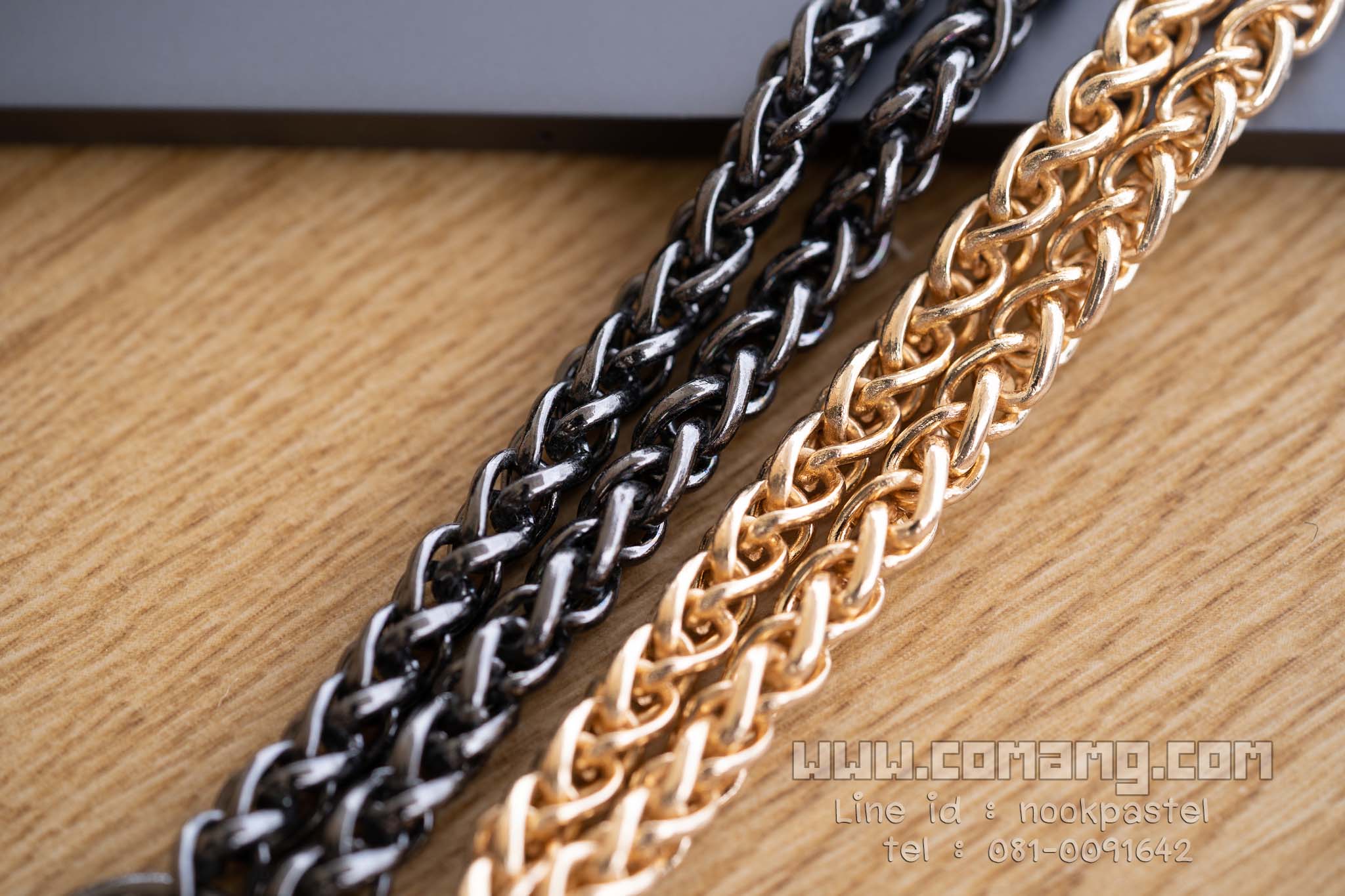 สายโซ่คล้องมือ สายกระเป๋า รุ่นโซ่ถักกลม