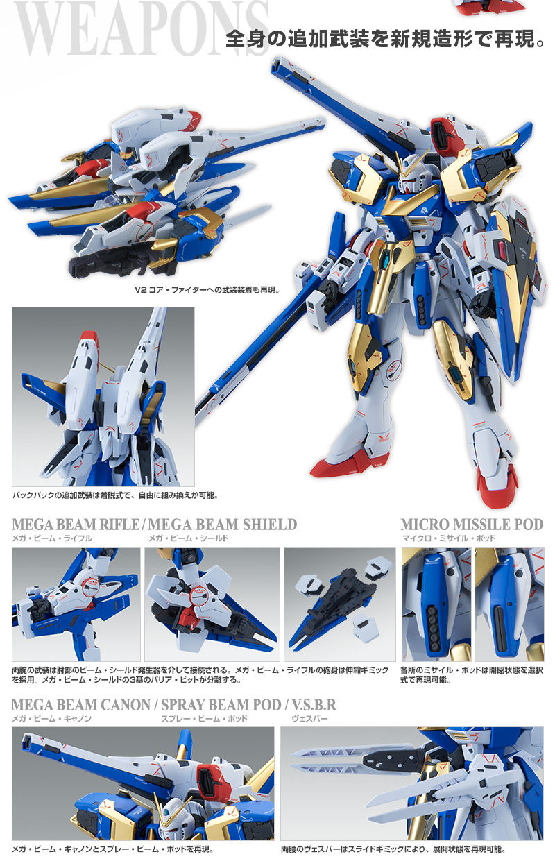 กันดั้ม Bandai Spirits Gunpla Premium Bandai Hobby Online Shop Limited MG 1/100 Expansion Effect Unit ”Wings Of Light” For Victory Two Gundam "Ver.Ka"