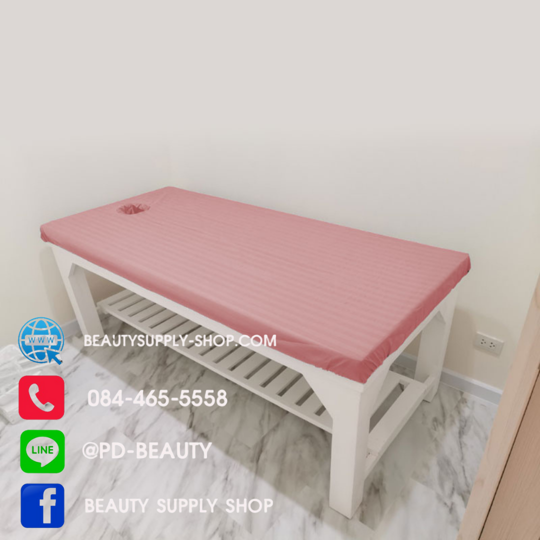 🔥 ขายดี🔥ผ้าปูเตียงสปา ผ้าปูเตียงนวดอโรม่า ผ้าปูเตียงนวดน้ำมัน ผ้าปูเตียงเจาะหน้า แบบรัดมุม (90*200*8cm)