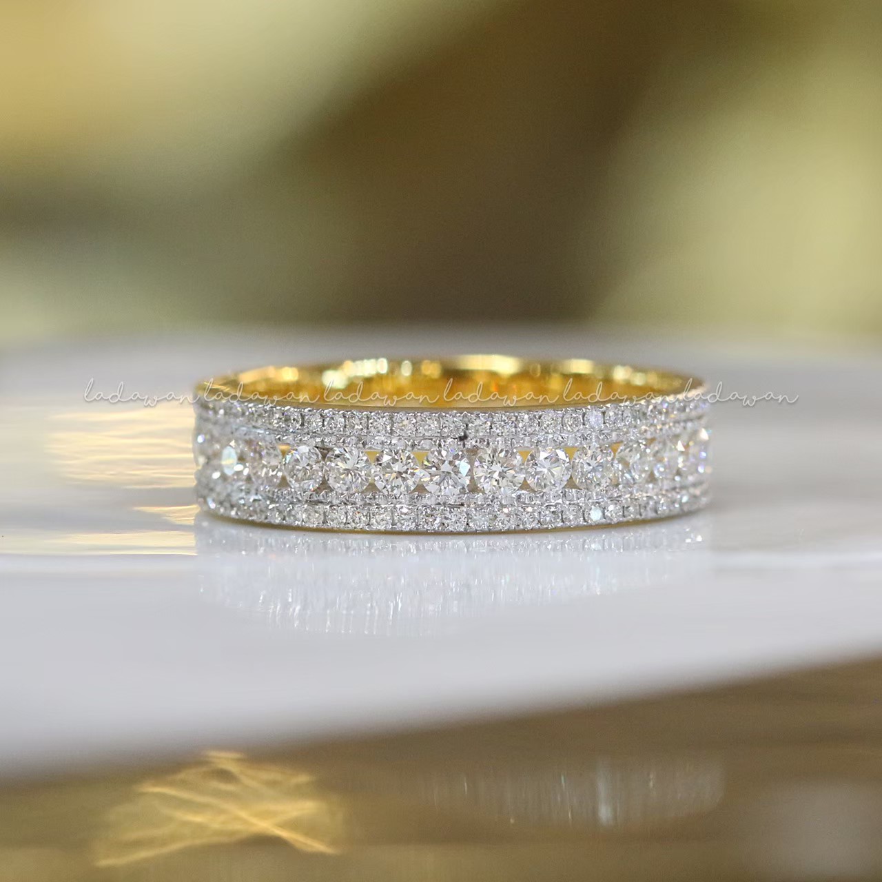 Eternity Three-Line Diamond Band