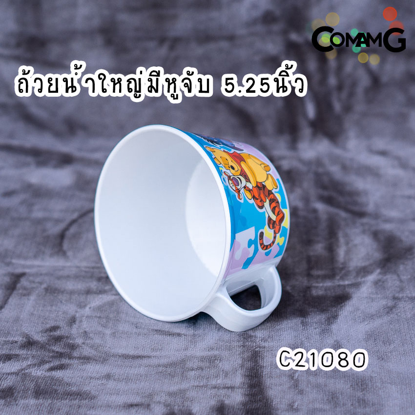 pooh jigsaws ช้อนส้อมเด็ก จาน ชาม แก้วน้ำเมลามีน ชุดเซ็ตอุปกรณ์ทานอาหารสำหรับเด็กลายหมีพูห์ จิ๊กซอว์ ลิขสิทธิ์แท้ ฟลาวเวอร์แวร์(Flower ware)