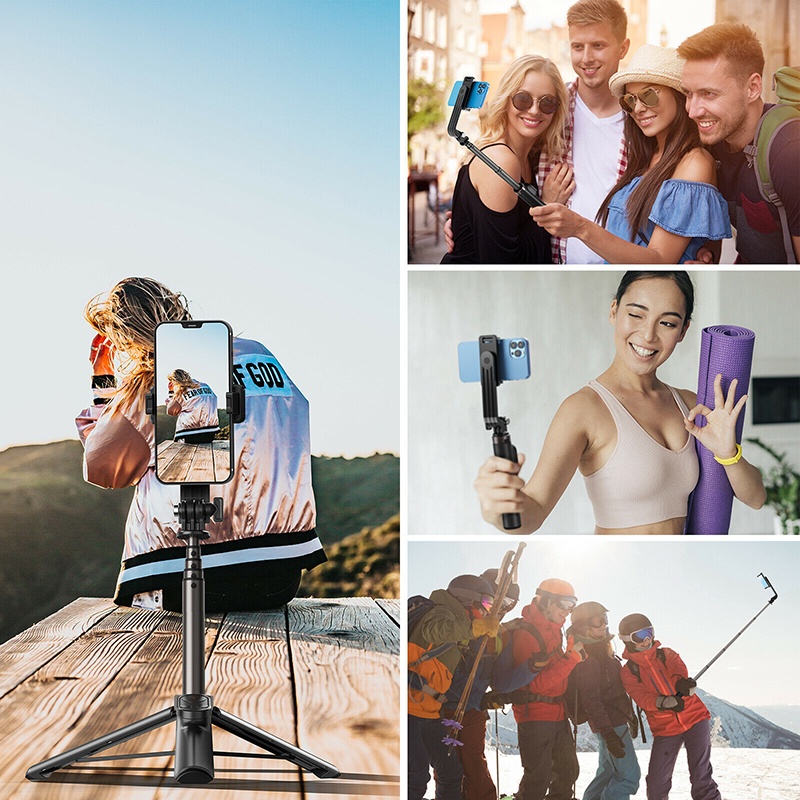 GoPro 11 / 10 / 9 / Max / Mobile Telesin 2 in 1 Vlog Selfie Stick - 0.7 m with Remote control ไม้รีโมทคอนโทรล+ขาตั้ง รีโมทบลูทูธ