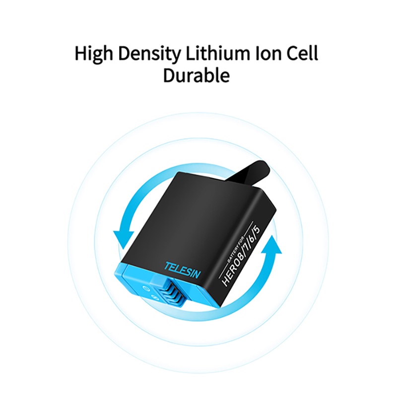 GoPro 8 / 7 / 6 / 5 Telesin Battery ฟรีกล่องแบต รับประกัน 1 ปี