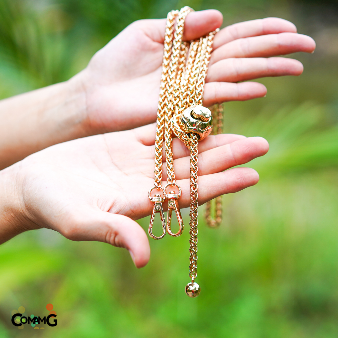 สายกระเป๋าปรับความยาวได้ รุ่นโซ่ถักกลม มี4สีให้เลือก สินค้าพร้อมส่งในไทย