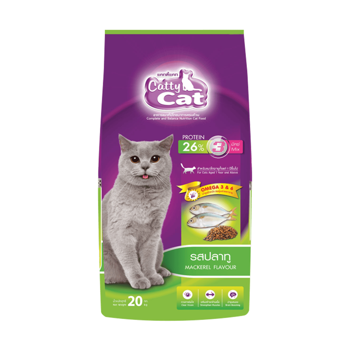 Catty Cat อาหารแมว แคทตี้แคท สูตรครบถ้วน สำหรับแมวทุกสายพันธุ์ ขนาด 10 กิโลกรัม | Catty Cat Complete Cat Food 10 kg