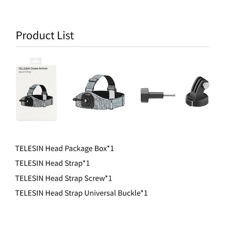 Telesin Head Strap Front and Rear Mount สายรัดหัว แบบใหม่ for GoPro / DJI / Insta360 / SJCAM / Xiaomi l Action Camera