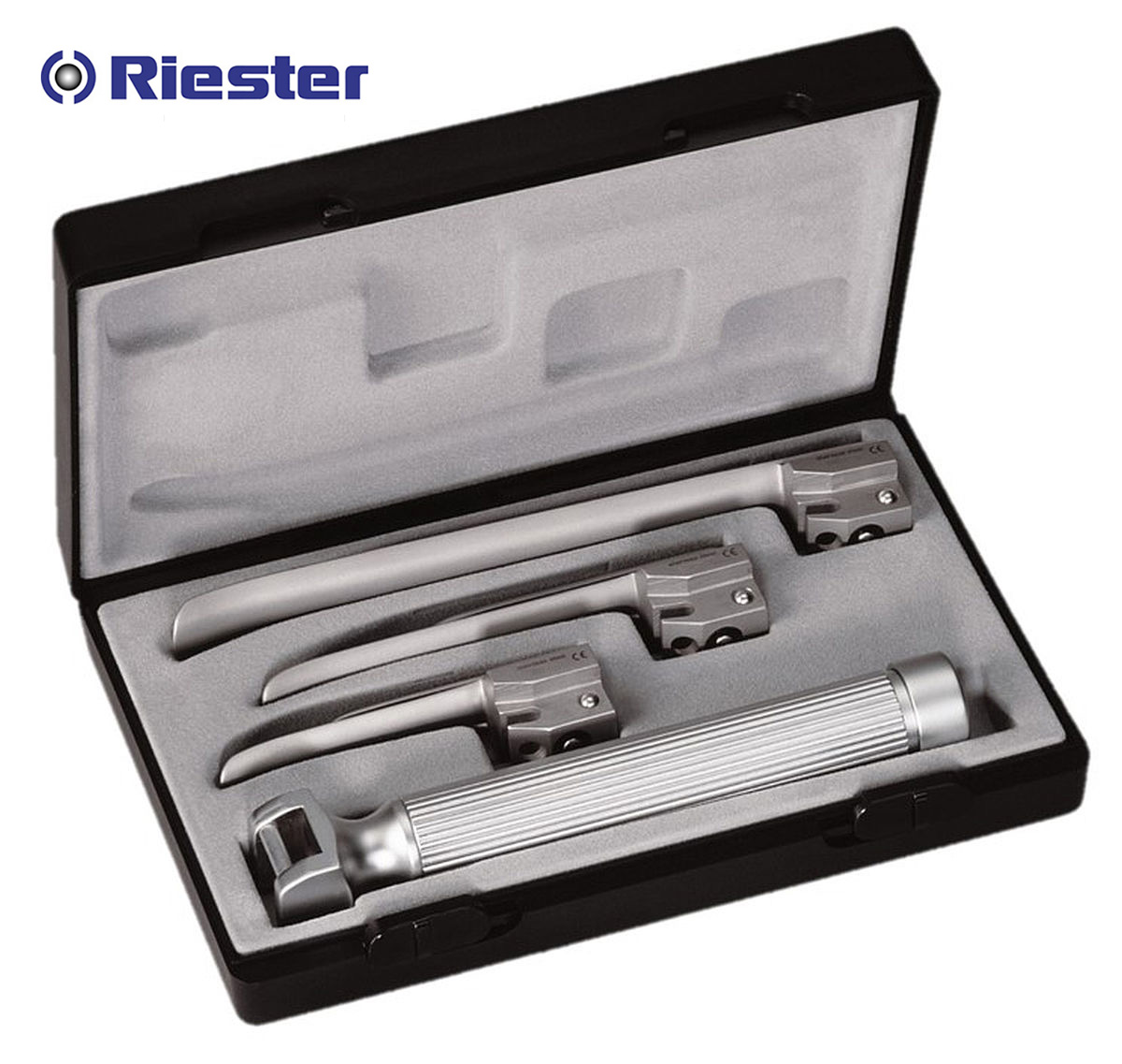 Laryngoscope รุ่น R7070 Miller, blade ตรง 0,1,2 AA Handle: Riester, Germany