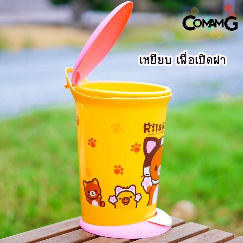 ถังขยะแบบเหยียบ มีถังซ้อนด้านใน ขนาด29*20ซม ลายการ์ตูน ลิขสิทธิ์แท้