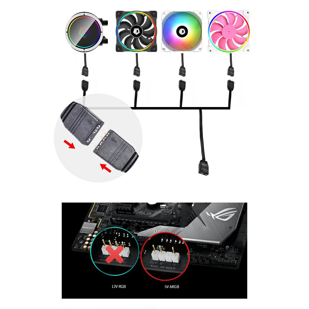พัดลม ID-Cooling XF-12025 Snow 5V พัดลมสีขาว ไฟARGB