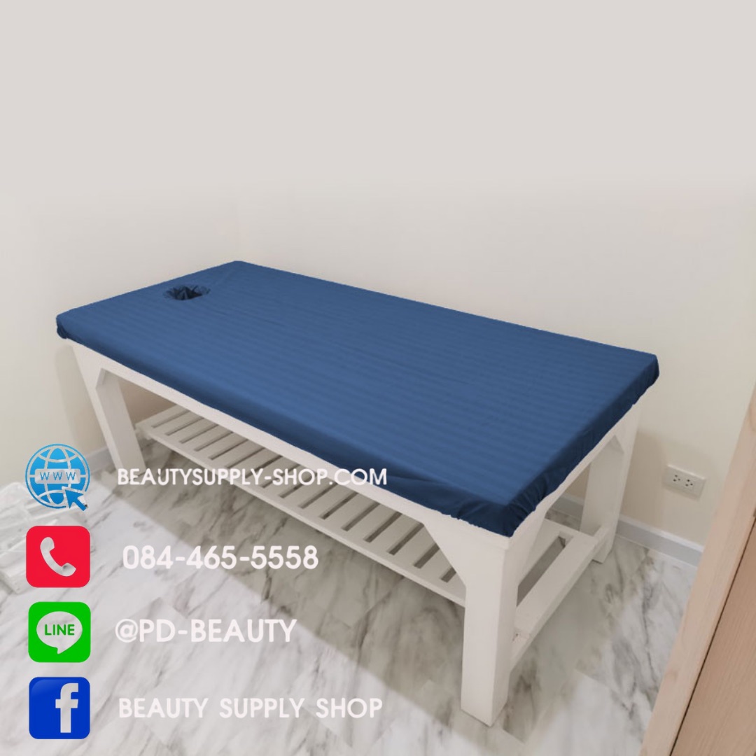 🔥 ขายดี🔥ผ้าปูเตียงสปา ผ้าปูเตียงนวดอโรม่า ผ้าปูเตียงนวดน้ำมัน ผ้าปูเตียงเจาะหน้า แบบรัดมุม (90*200*8cm)