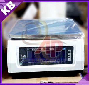 เครื่องชั่งคำนวณราคาดิจิตอลและพิมพ์สติ๊กเกอร์บาร์โค้ด พิกัด 15kg ความละเอียด 5g ตาชั่ง15กิโล ยี่ห้อ CAS รุ่น CL5200B แบบไม่มีคอเสา
