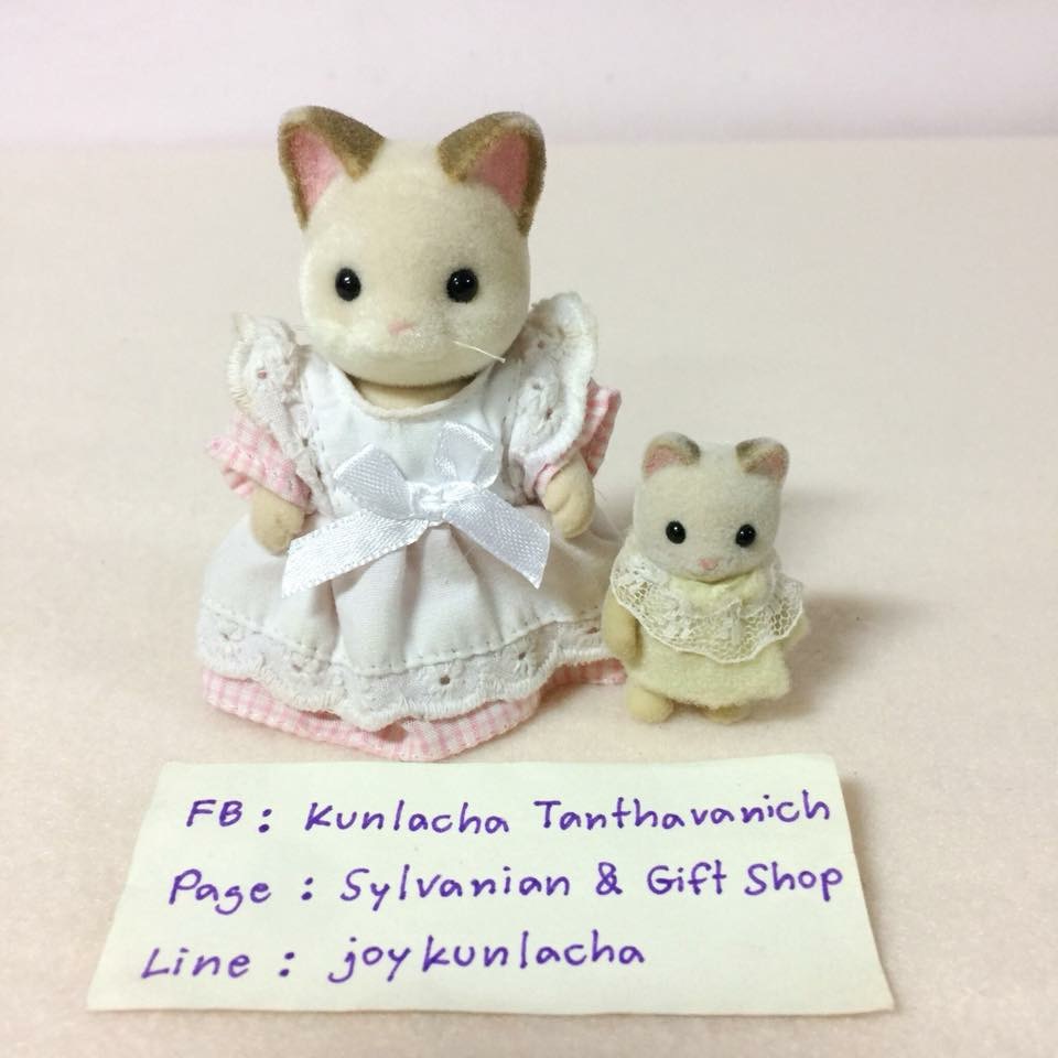 คุณแม่แมวและเบบี้ ซิลวาเนียน Cream Cat : Sylvanian Families