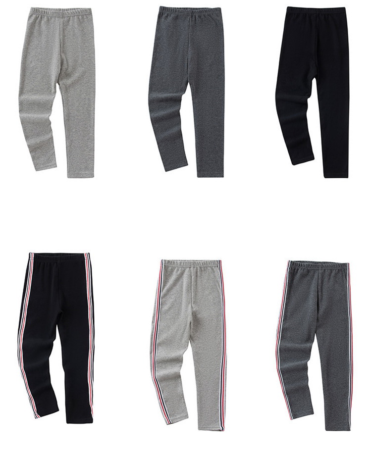 P3117- พร้อมส่งจากไทย เลกกิ้งเด็กลายแถบขาวแดง สุดเปรี้ยว มีสีดำ สีเทาเข้ม เนื้อผ้าสวยใส่สบาย