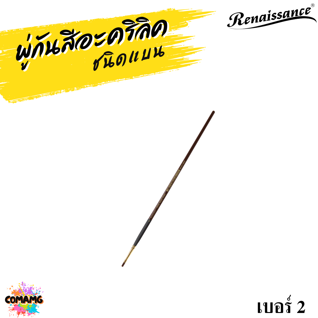 Renaissance พู่กันสีอะคริลิค ชนิดแบน เกรดคุณภาพสูง มีให้เลือกหลายเบอร์ พร้อมส่ง