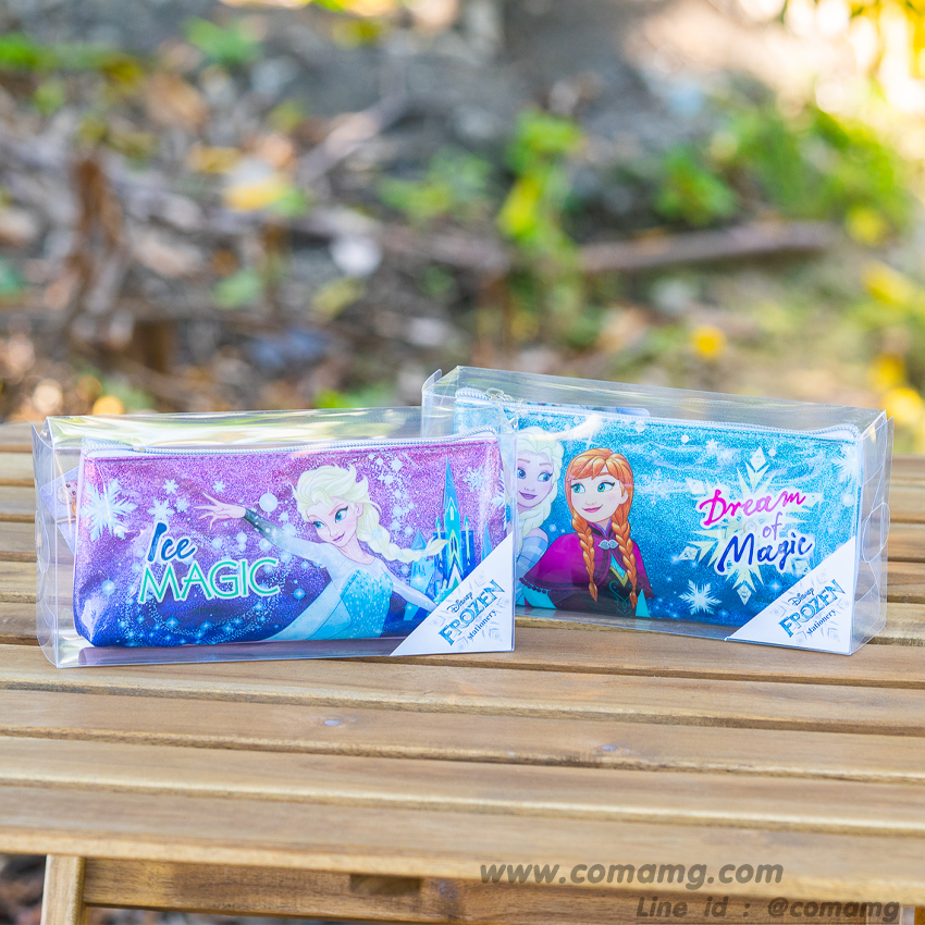 กระเป๋าดินสอเอลซ่า&อันนา หนังแก้วกากเพรช ทรงจีบก้น