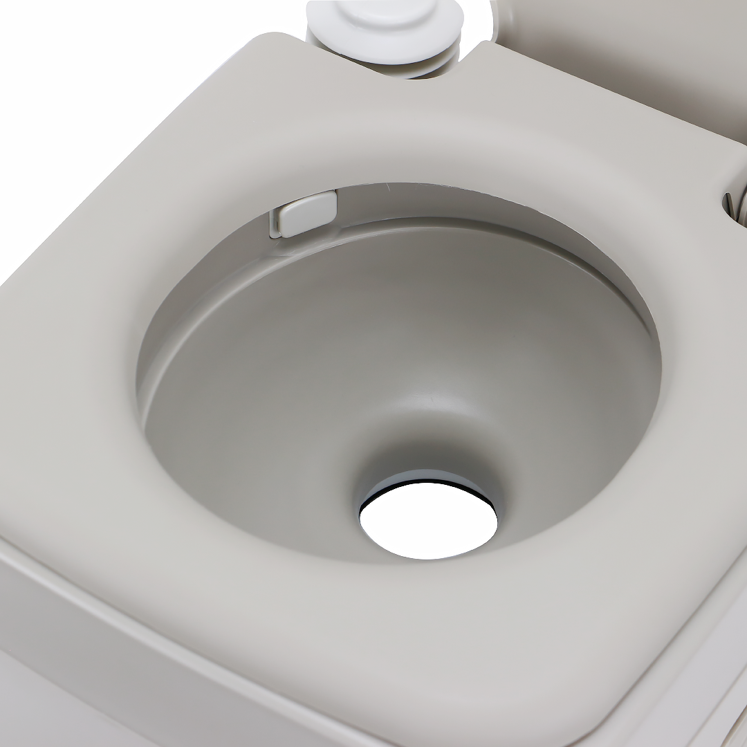 สุขาเคลื่อนที่ รุ่น P.4 ฝารองนั่งแบบวงกลม ความจุน้ำสะอาด 10 ลิตร ความจุของเสีย 10 ลิตร ฟรีสายฉีดชำระ