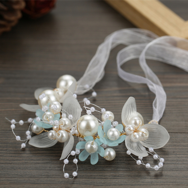 As2320- พร้อมส่งจากไทย มงกุฎดอกไม้ประดับมุก และกำไลข้อมือ สวยหรูดูดีได้ทุกโอกาส ใช้ได้ทั้งเด็กเล็ก-เด็กโต-ผู้ใหญ่