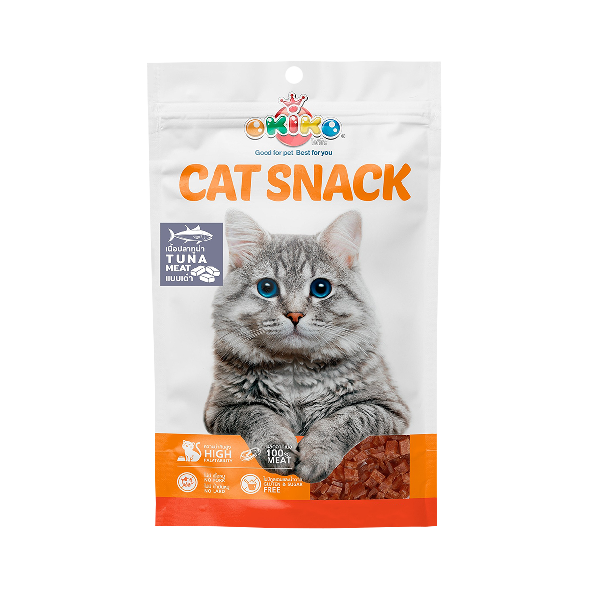 OKIKO Cat Snack ขนมแมว เหมาะสำหรับแมวทุกสายพันธุ์ อายุตั้งแต่ 3 เดือนขึ้นไป ขนาด 30g