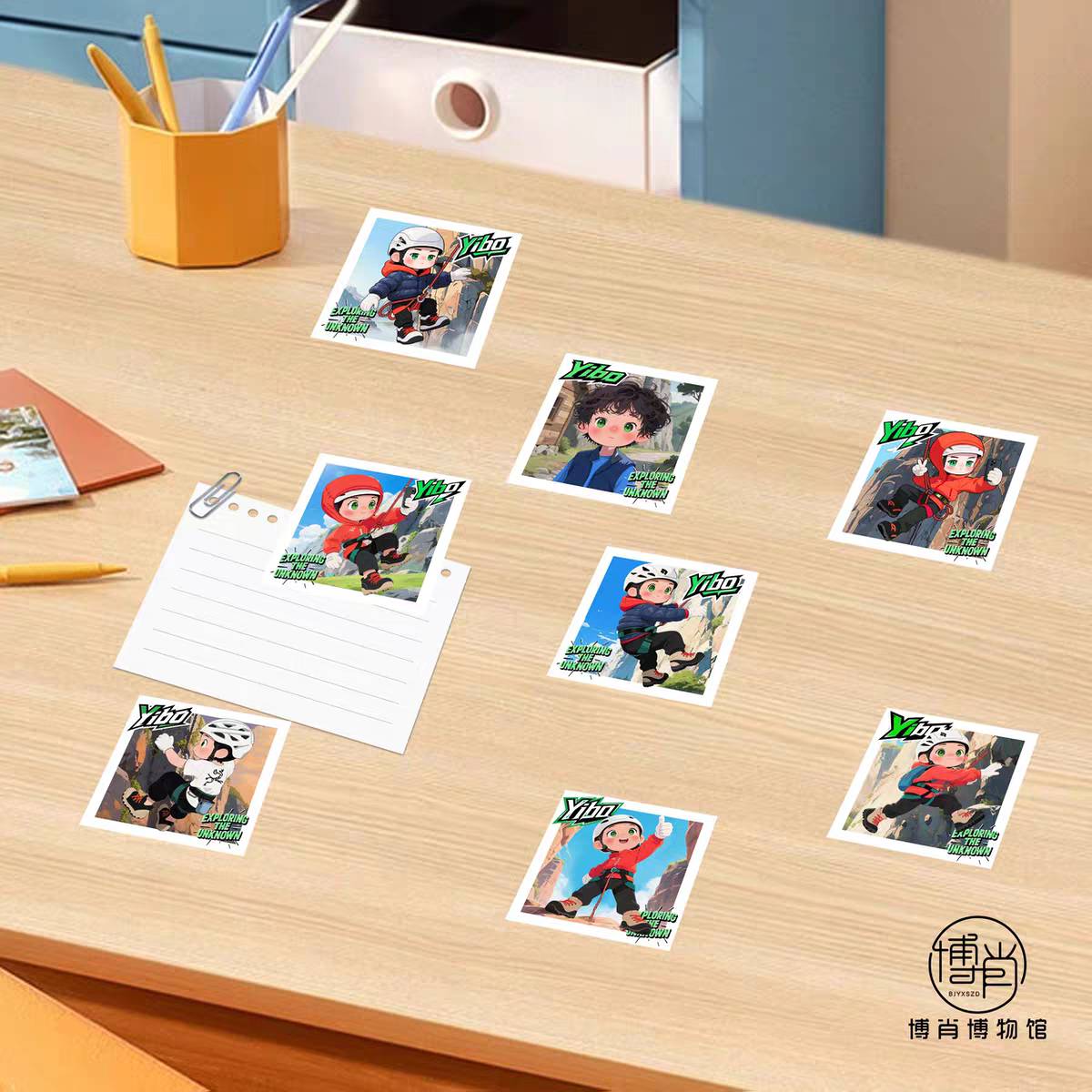 สติ๊กเกอร์ม้วนลายการ์ตูน หวังอี้ป๋อ WangYibo