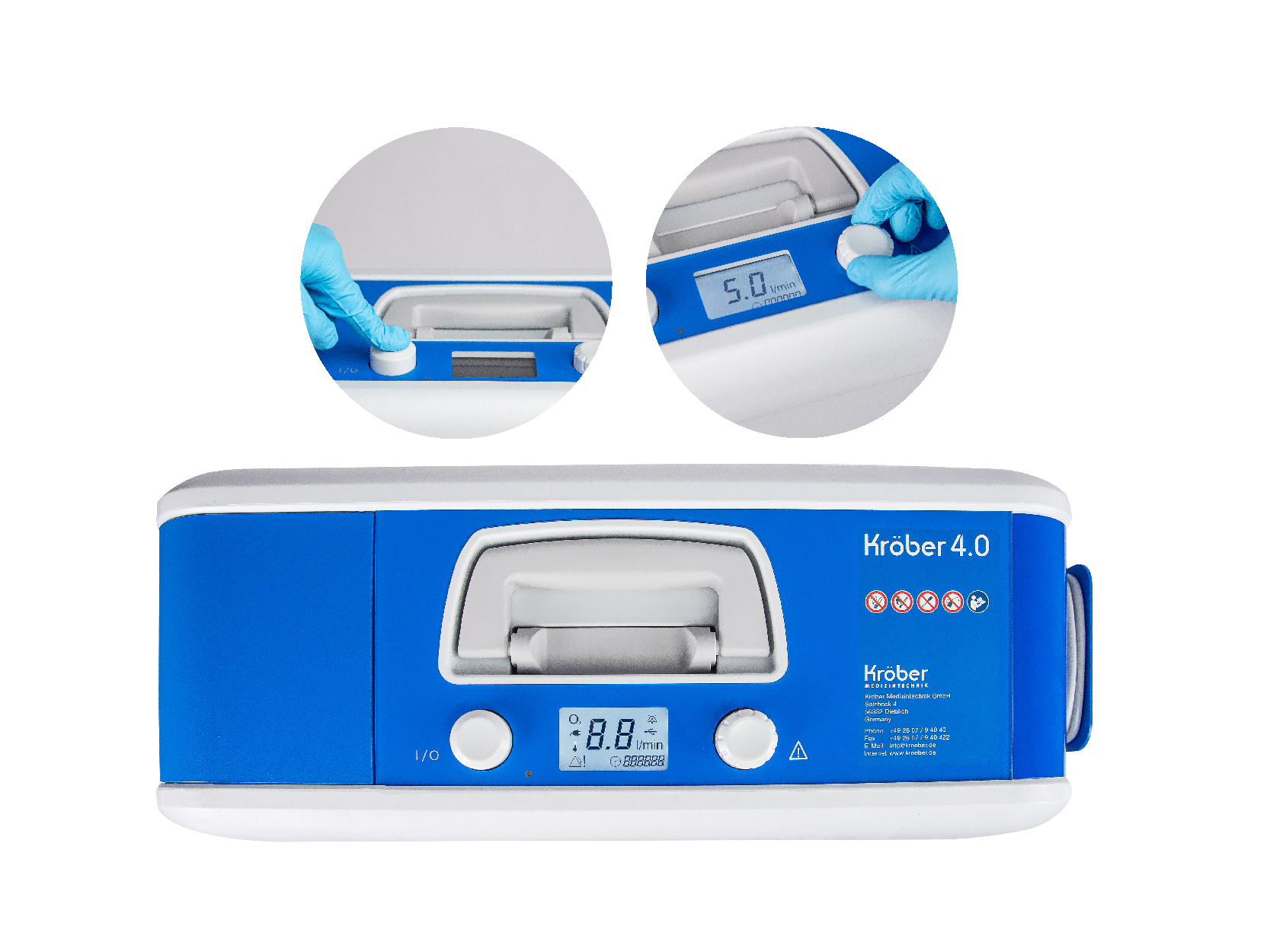 เครื่องผลิตออกซิเจน 5 ลิตร Kroeber รุ่น 4.0 แบรนด์เยอรมนี สินค้ารับประกัน 3 ปี