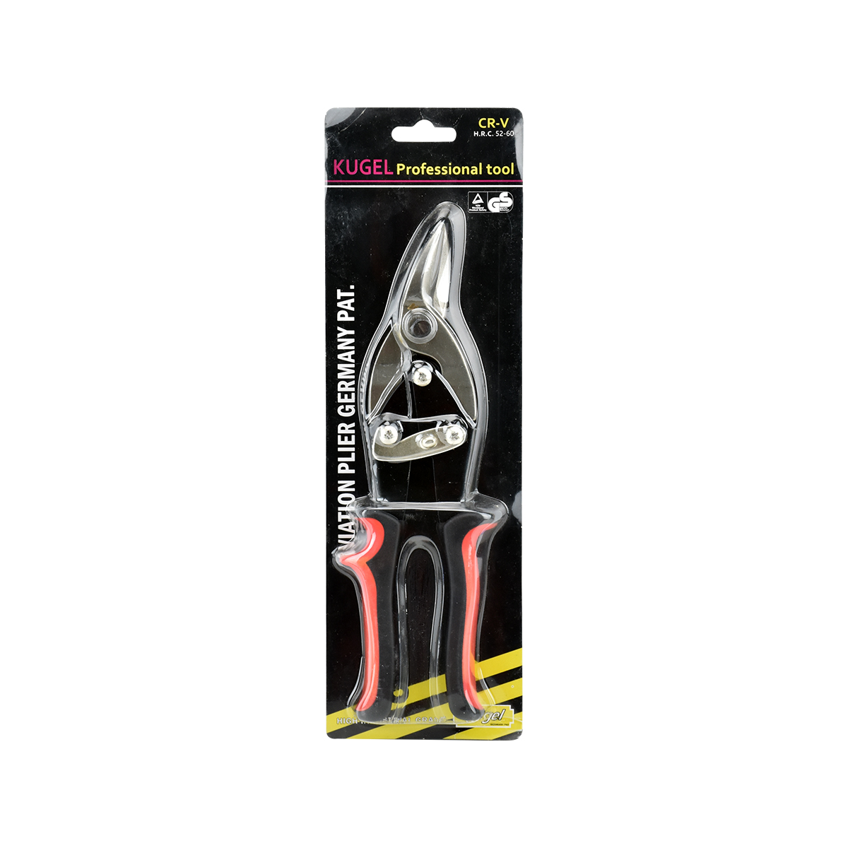 Kugel กรรไกรตัดสังกะสีคูเกล ด้ามแดง ตัดซ้าย