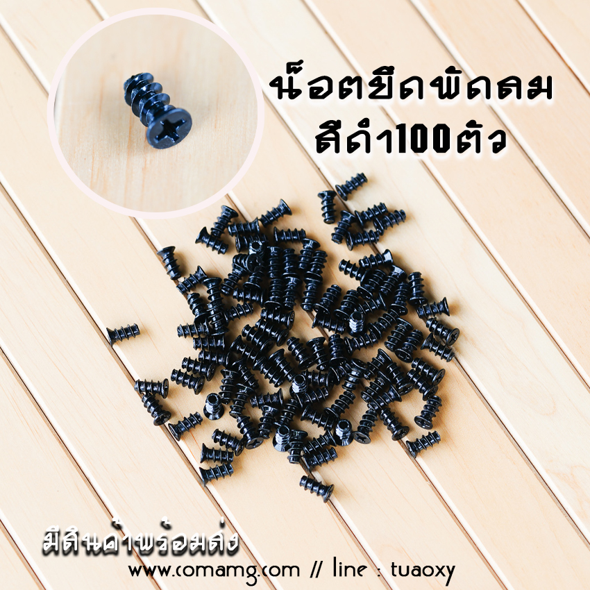 น็อตยึดพัดลม น๊อตคอมพิวเตอร์ สำหรับยึดพัดลมกับเคส สีดำ-สีเงิน