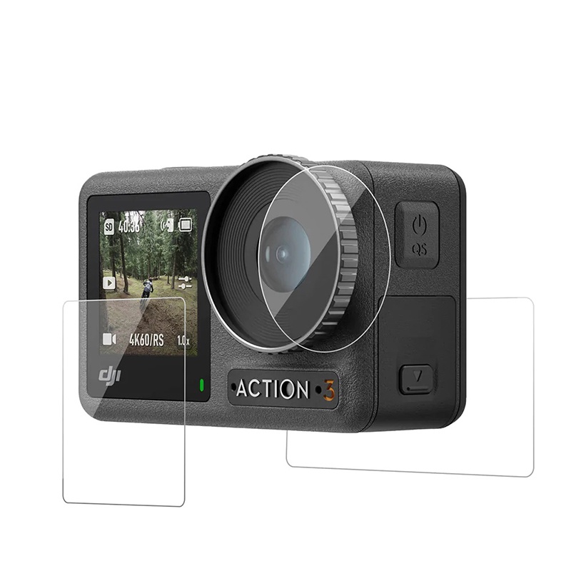 DJI Action 3 Tempered Glass Film ฟิล์มกระจกนิรภัย กันรอย คุณภาพ อย่างดี