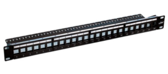US-3002S : Shield Unload PATCH PANEL 24 PORT (1U) w/lable, support- แผงชิลด์เปล่า w/lable & support