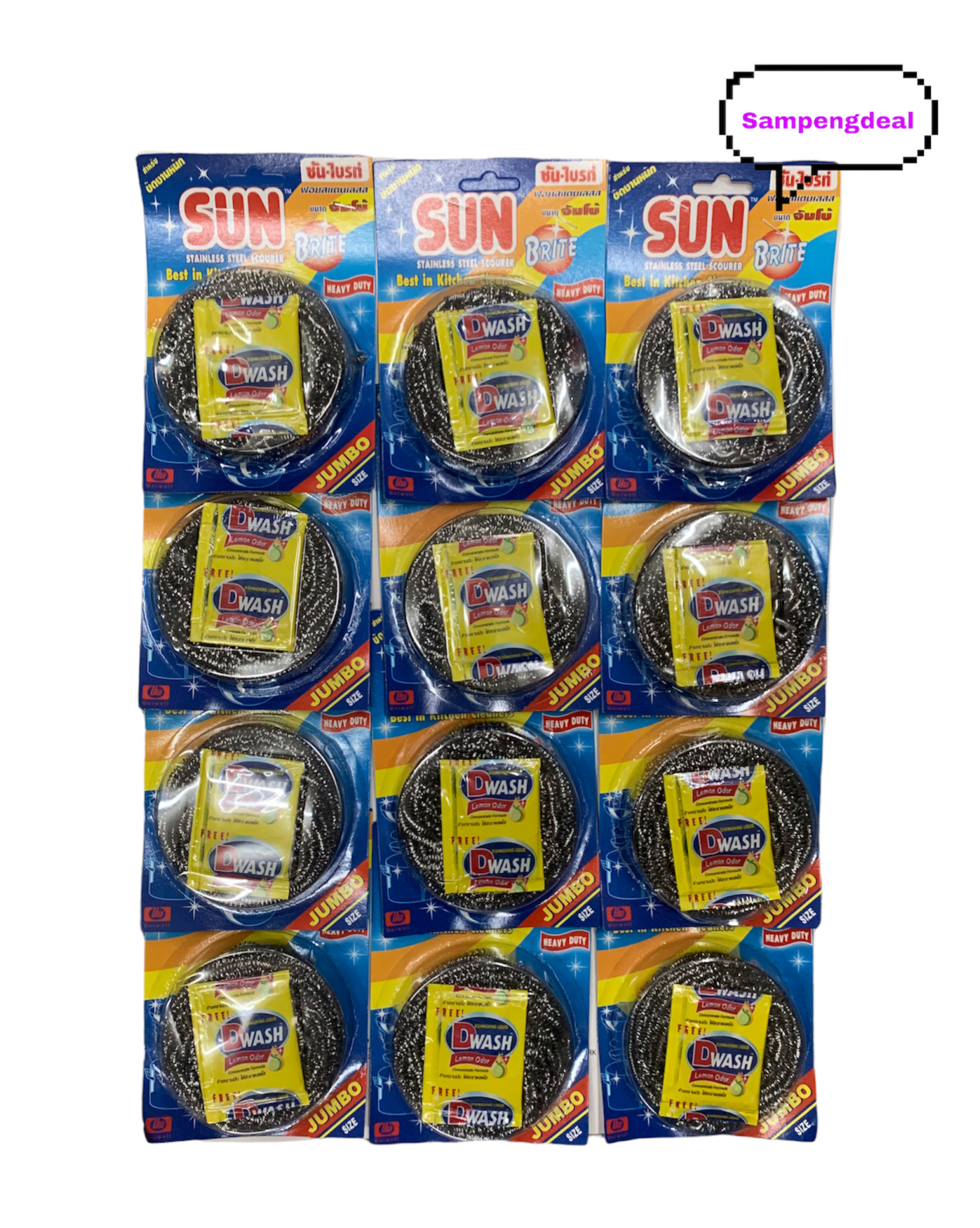 ฝอยสแตนเลสSun ขนาด25กรัม ฝอยขัดหม้อ ขนาดมาตรฐานใหญ่พิเศษ ทำมาจากสแตนเลสแท้100%