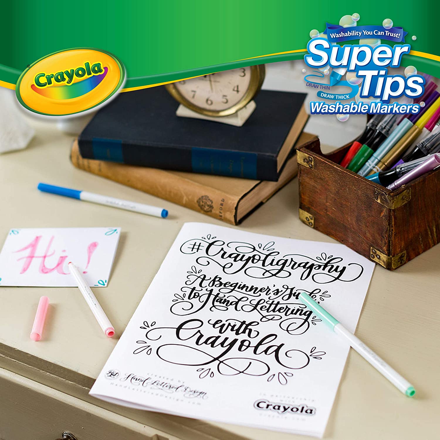 สีเมจิก Crayola SuperTips สีล้างออกได้ หัวแบบซุปเปอร์ทิปส์ วาดเส้นบางและหนาได้ในแท่งเดียว