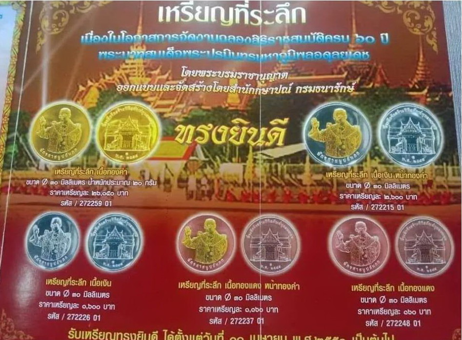 รหัสสินค้า พระมหากษัตริย์ และบุคคลสำคัญ 352 เหรียญที่ระลึก ทรงยินดี ในหลวงรัชกาลที่ ๙ เนื้อทองแดง วัดศรีสุดารามวรวิหาร กรุงเทพ