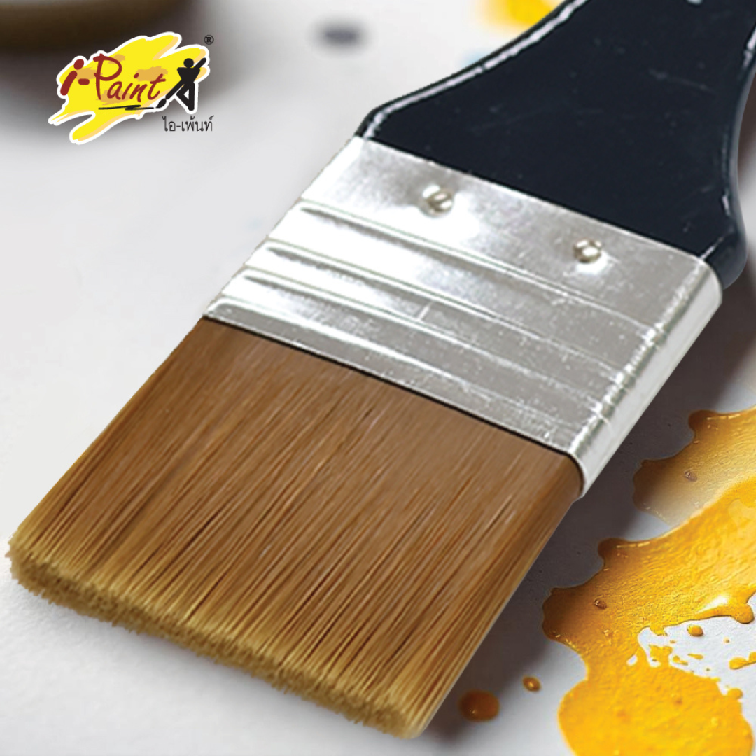 i-Paint แปรงพู่กันขนทอง BRUSH พู่กันแบน มี 3 ขนาด 1นิ้ว 1.5นิ้ว 2นิ้ว ออกบิลได้ พร้อมส่ง