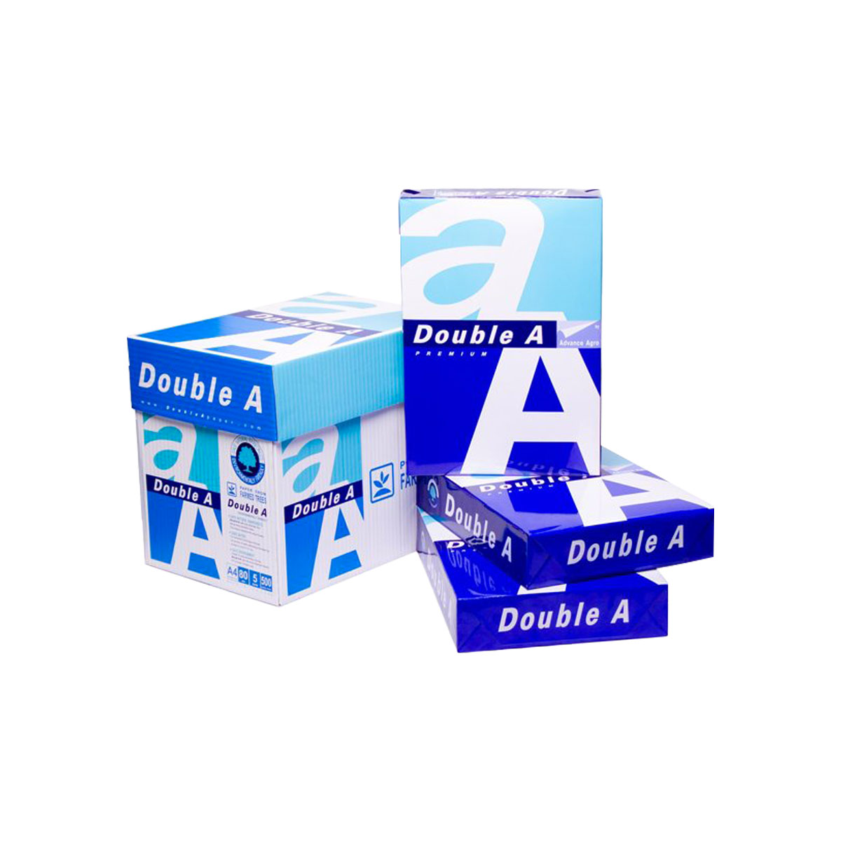 กระดาษถ่ายเอกสาร A4 80g. DOUBLE A (รีม, 5 รีม/ลัง)