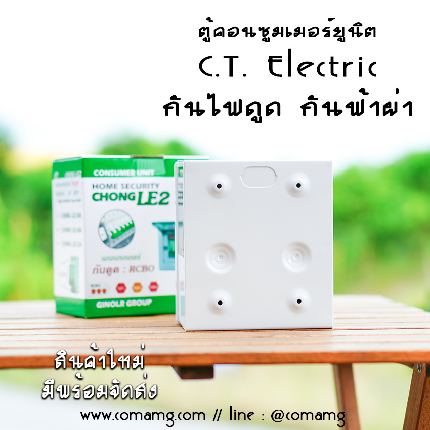 ตู้คอนซูมเมอร์ กันฟ้าผ่า กันไฟดูด CT Electric เมนRCBO มีSPD 2P