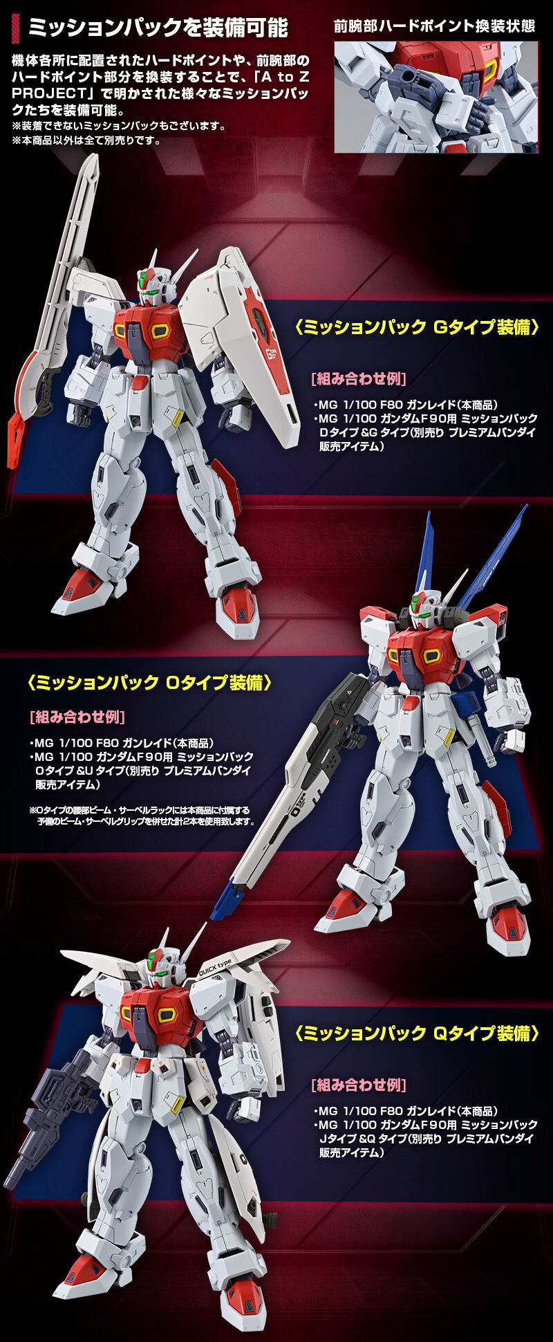 กันดั้ม Bandai Spirits Gunpla Premium Bandai Hobby Online Shop Limited F90 A to Z Project MG 1/100 F80 Gunraid